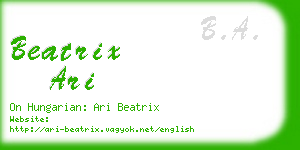 beatrix ari business card